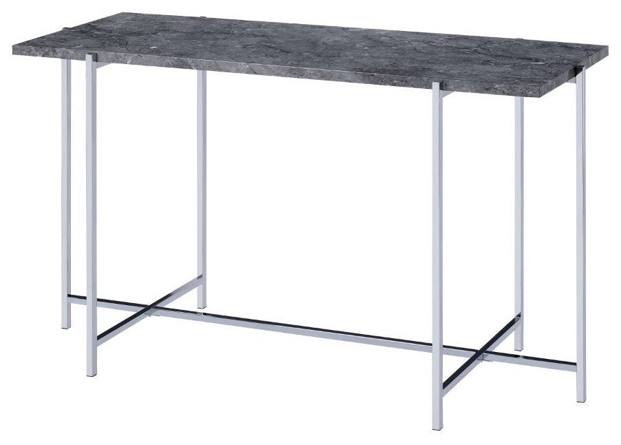Sofa Table, Faux Marble and Chrome Taiwan