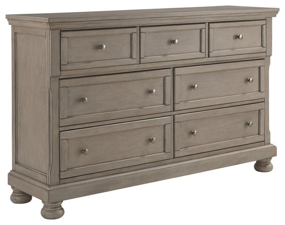 Bowery Hill 7 Drawer Dresser in Light Gray