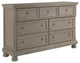 Bowery Hill 7 Drawer Dresser in Light Gray
