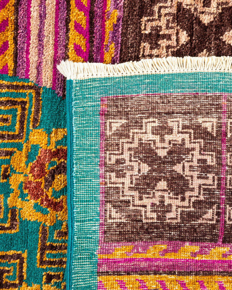 Suzani, One-of-a-Kind Hand-Knotted Area Rug Green, 8' 1" x 10' 3"