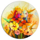 Fantastic Colorful Gerbera Flowers, Modern Floral Round Wall Art, 11"