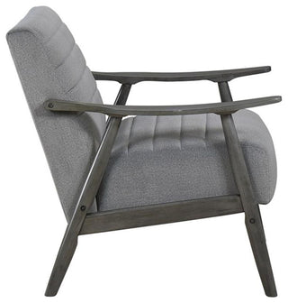 Pemberly Row Contemporary Upholstered Wood & Velvet Accent Chair in Gray