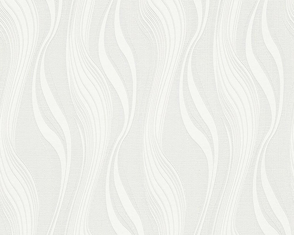 B&W 3, Black and White Look White Wallpaper Sample, Modern Wall Decor Accent