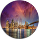 New York Manhattan Skyline With Clouds, Disc Metal Wall Art, 36"