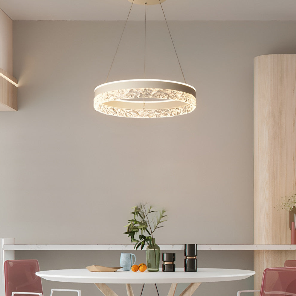 Chatel-Saint-Denis | Crystal Chandelier in the Shape of Ring, White, Warm Light