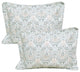 Damask 5 Piece Reversible Quilt Bed Spread Coverlet Set, Blue, Queen, 90"x90"