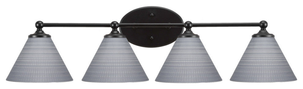 Capri 4-Light Bath Bar, Matte Black/Gray Matrix