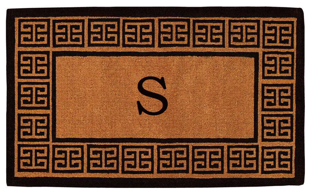 The Grecian Monogram Doormat, Extra-Thick 18"x30", Letter S