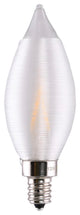 4W CA11 LED, Satin Spun Clear, Candelabra Base, 2700K, 120V, Carded