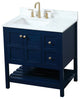 Tobias 32" Single Bathroom Vanity, Blue, With Backsplash