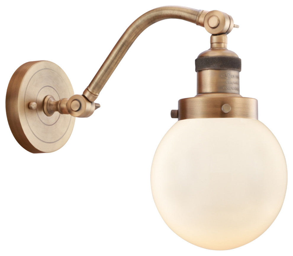 INNOVATIONS LIGHTING 515-1W-BB-G201-6 Beacon 1 Light Sconce