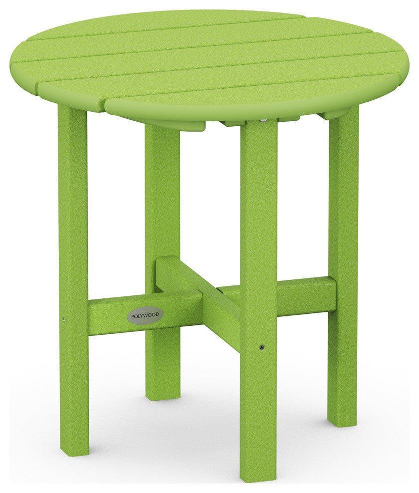 Polywood Round 18" Side Table, Lime