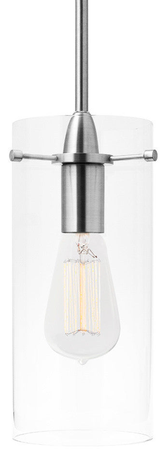 Effimero 1-Light Stem Hung Pendant Lamp, Brushed Nickel