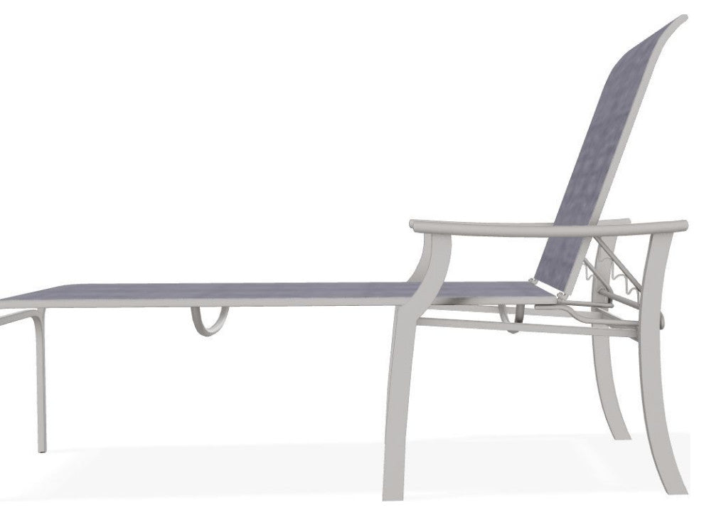 St. Catherine Sling 4-Position Outdoor Chaise Lounge, Brooks/Warm Gray