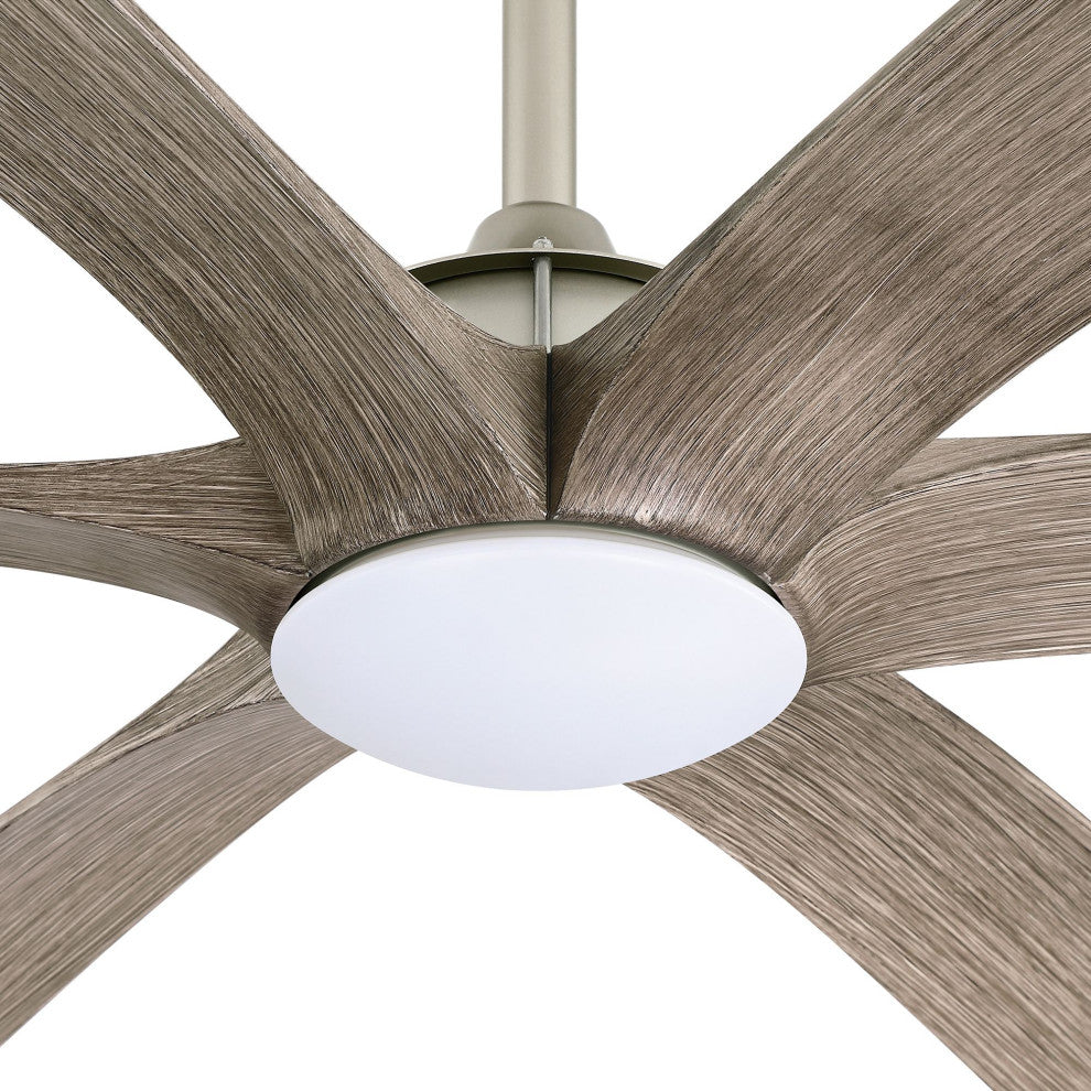 72 in Modern Ceiling Fan with LED and Remote Control in Painted Nickel