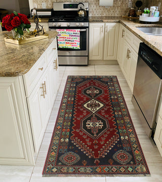 Fine Vintage Distressed Mehrangi Red Rug