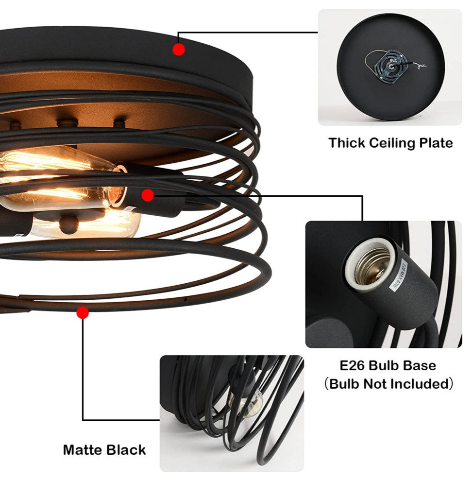Farmhouse ceiling lighting fixture black industrial ceiling lamp