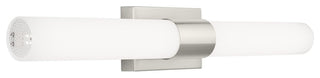 Perpetua LED 30" Bathroom Vanity Light With End Caps, Brushed Nickel