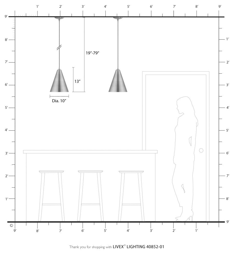 Livex Lighting 1 Light Antique Brass Pendant
