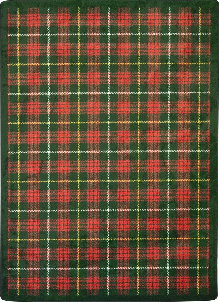 Kaleidoscope Rug, Bit O' Scotch, Tartan Green, 7'8"x10'9"