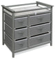 Modern Baby Changing Table With Six Baskets, Gray