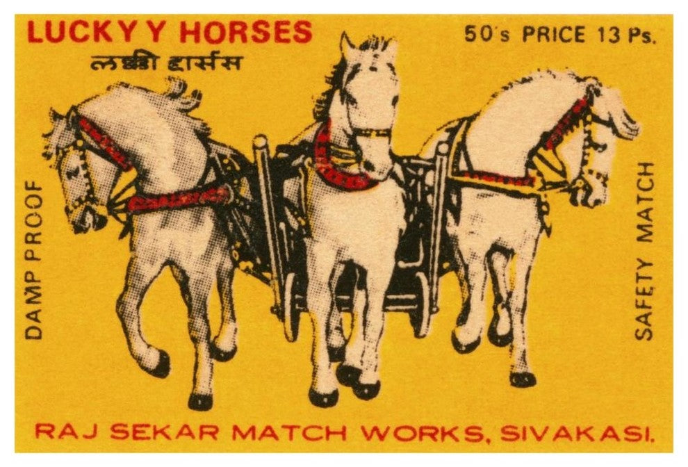 "Lucky Horses Matches" Digital Paper Print by Phillumenart, 46"x31"