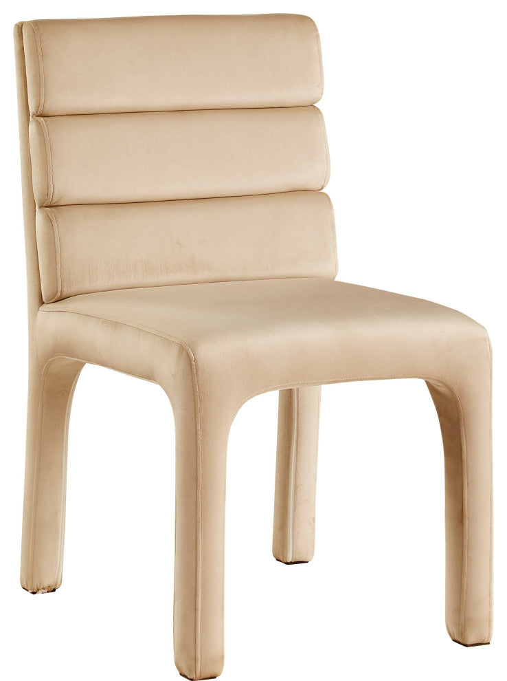 Kai Upholstered Dining Chair, Camel, Velvet, Set of 2