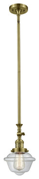 Small Oxford 1-Light LED Pendant, Antique Brass, Glass: Clear