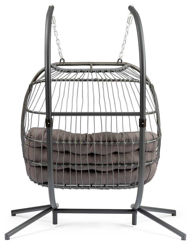 Outdoor Wicker X-Large Double Swing Chair Hanging Egg Chair With Cushion