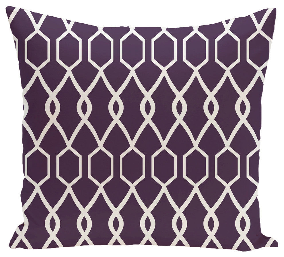 Charleston Geometric Print Pillow, Grape, 26"x26"