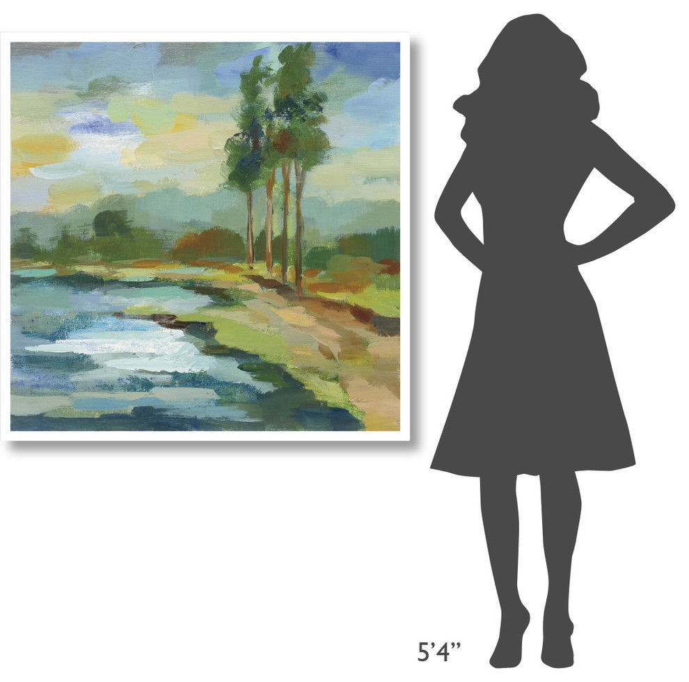"Early Spring Landscape II" Digital Paper Print by Silvia Vassileva, 42"x42"