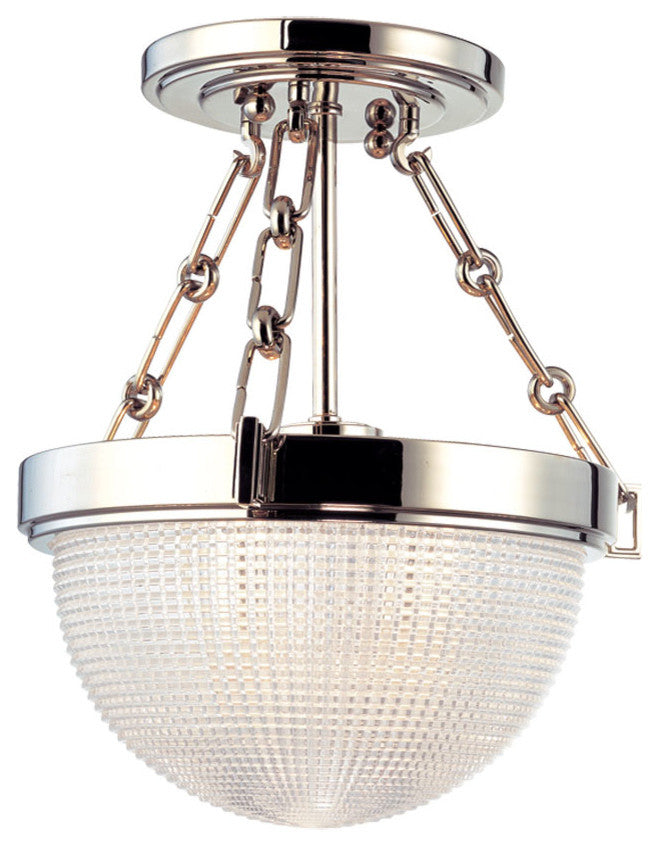 Hudson Valley 4409-PN, 1 Light Semi Flush