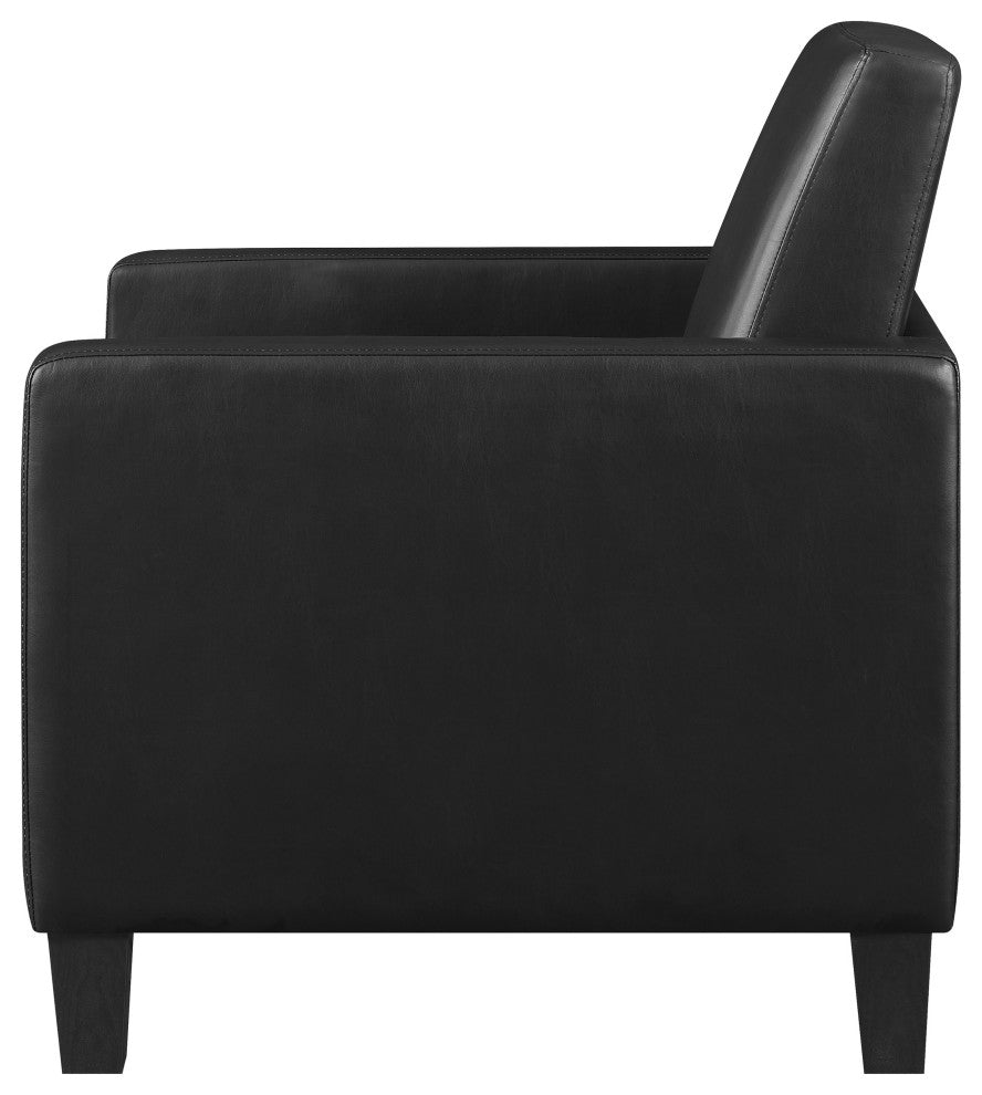 Julio Upholstered Track Arm Accent Chair Black
