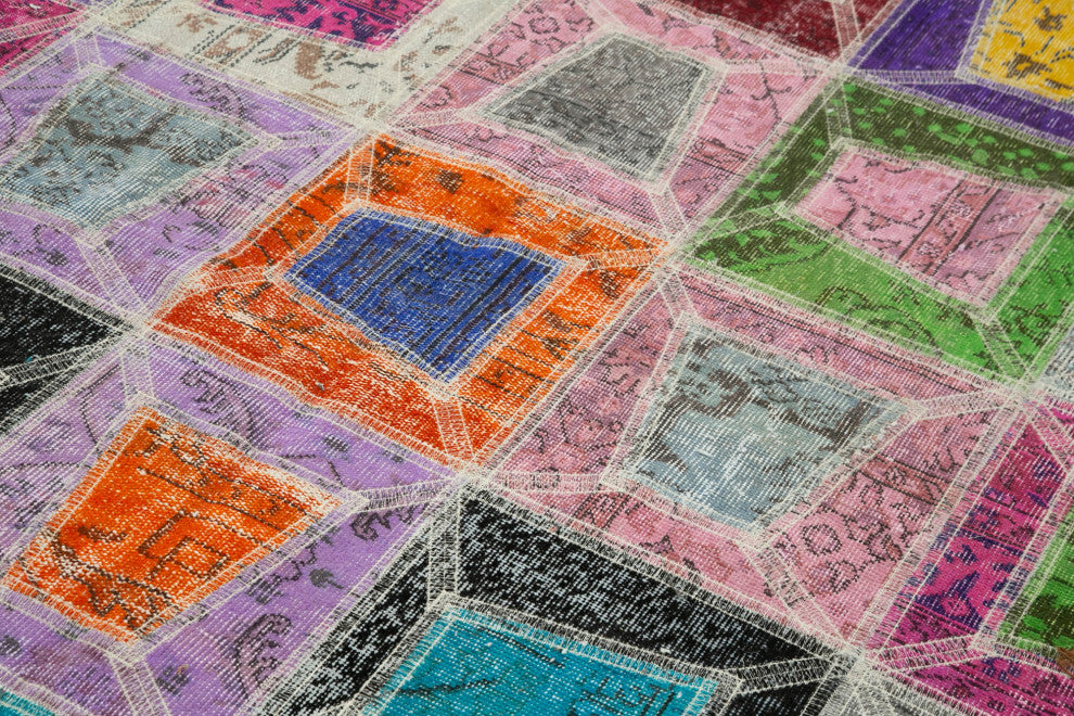 Rug N Carpet - Hand-Knotted Oriental 6' 3" x 9' 1" Over-dyed Patchwork Area Rug