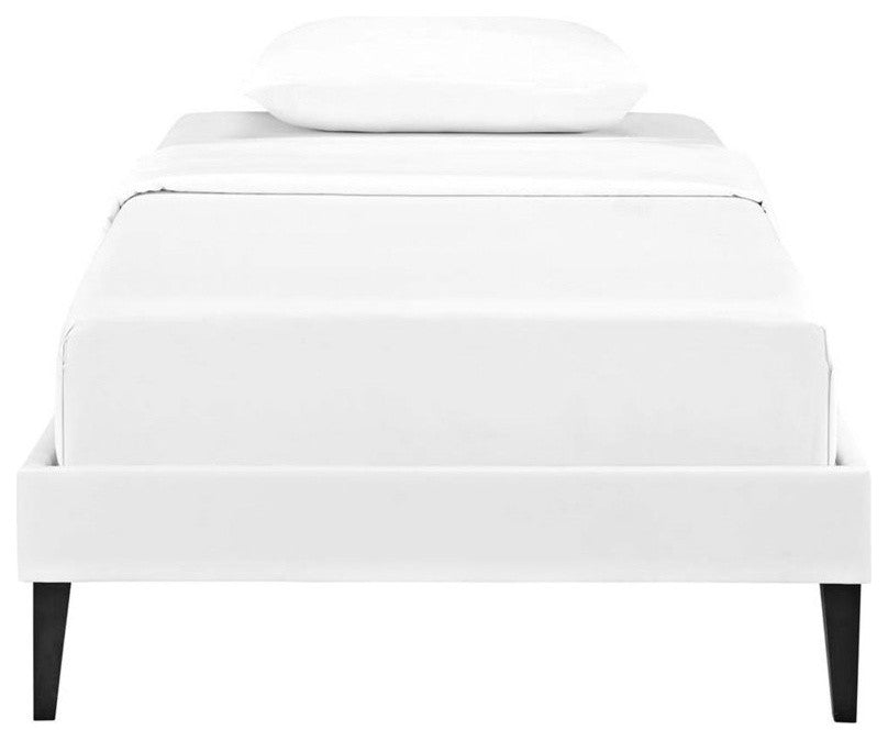 Modway Bedroom Sharon Twin Vinyl Bed Frame With Squared Tapered Legs