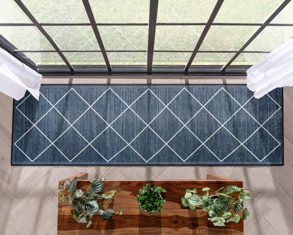 Well Woven Kings Court Clover Modern Moroccan Trellis Gray Area Rug, 2' X 7' Run