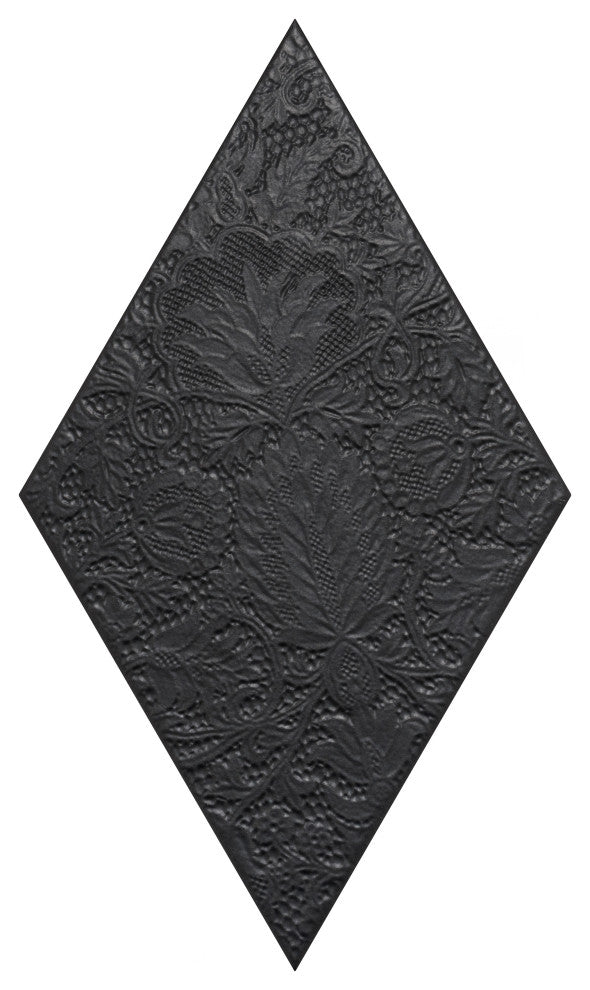 Rhombus Porcelain Tile, Black