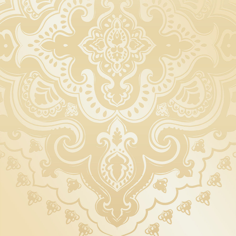 6'' Tall Double Sided Ivory Indian Pattern Canvas Room Divider