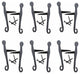 Black Shutter Dog Holders 7" L Wrought Iron Tail Shaped Rust Resistant Pack of 6