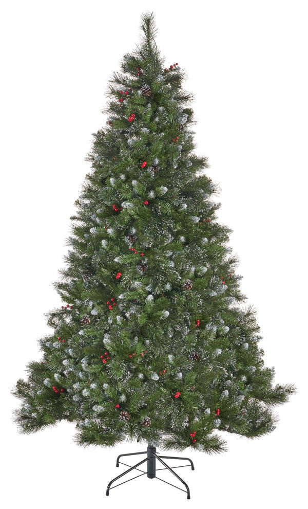 9' Mixed Spruce Artificial Christmas Tree, Pre-Lit Clear
