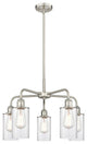 Clymer 5-Light 22" Stem Chandelier, Satin Nickel, Clear Shade