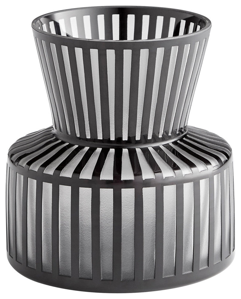Lined Up Vase, Black, Small