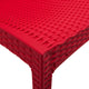 Leisuremod Weave Mace Indoor Outdoor Patio Chair, Set of 4, Red