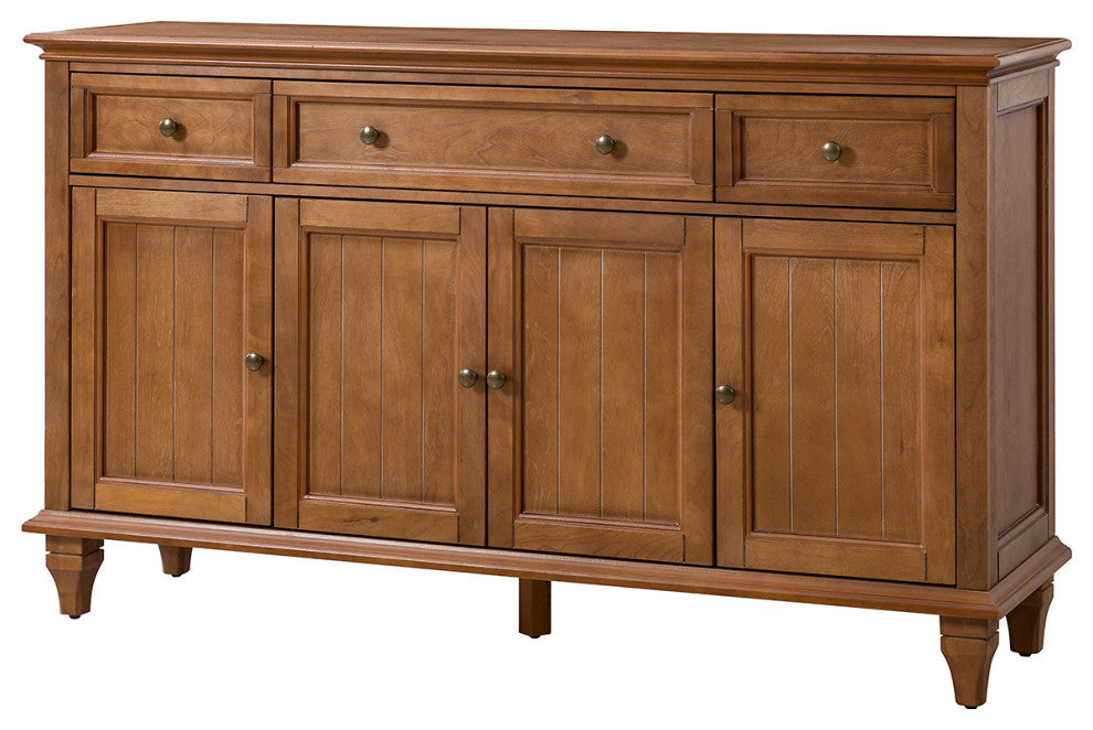 Traditional Sideboard With Storage With 3 Drawers, Acorn