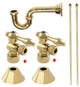 Plumbing Sink Trim Kit, P-Trap, Polished Brass