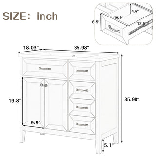 Gewnee 36" Bathroom Vanity with Sink Combo, Grey