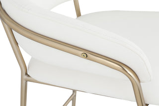 Yara Beige Velvet Upholstered Counter Stool, Cream