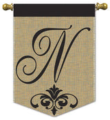 Garden Burlap Monogram N