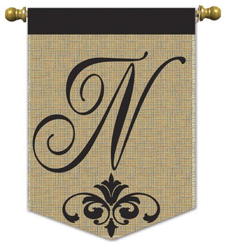 Garden Burlap Monogram N