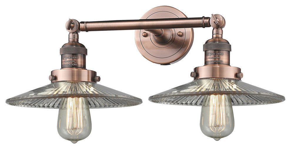 Halophane 2-Light LED Bath Fixture, Antique Copper